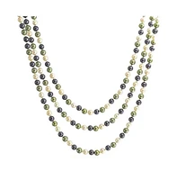 Bling Jewelry Classic Western Style Hand Knotted Simulated Pearls Round Ball Bead Endless Long Strand Double Triple Wrap Layer Necklace