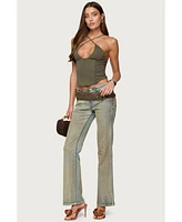 Edikted Women's Lou Crossover Beaded Corset