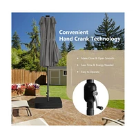 15 Feet Double-Sided Patio Umbrella with 48 Led Lights