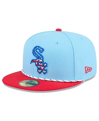 New Era Men's Light Blue/Red Chicago White Sox 2025 Fourth of July 59FIFTY Fitted Hat