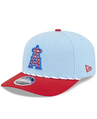 New Era Men's Light Blue/Red Los Angeles Angels 2025 Fourth of July 9SEVENTY Adjustable Hat