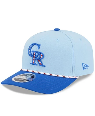 New Era Men's Light Blue/Blue Colorado Rockies 2025 Fourth of July 9SEVENTY Adjustable Hat
