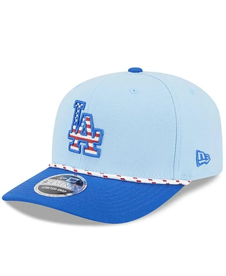 New Era Men's Light Blue/Blue Los Angeles Dodgers 2025 Fourth of July 9SEVENTY Adjustable Hat