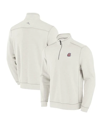 Tommy Bahama Men's Cream Atlanta Braves Sport Tobago Bay Tri-Blend Half-Zip Sweatshirt