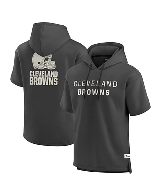 Fanatics Men's Charcoal Cleveland Browns Elements Future Ground Lettering Short Sleeve Pullover Hoodie