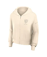 Nike Women's Cream Chicago Bears Glory Cropped Full-Zip Hoodie
