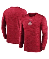 Nike Men's Scarlet Ohio State Buckeyes 2025 Sideline Velocity Performance Long Sleeve T-Shirt