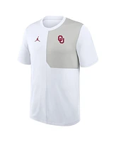 Jordan Men's White Oklahoma Sooners 2025 Sideline Uv Performance Coach T-Shirt