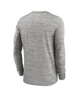 Jordan Men's Gray Michigan Wolverines 2025 Sideline Velocity Performance Long Sleeve T-Shirt
