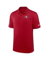 Nike Men's Scarlet San Francisco 49ers Sideline Victory Stripe Performance Polo Shirt