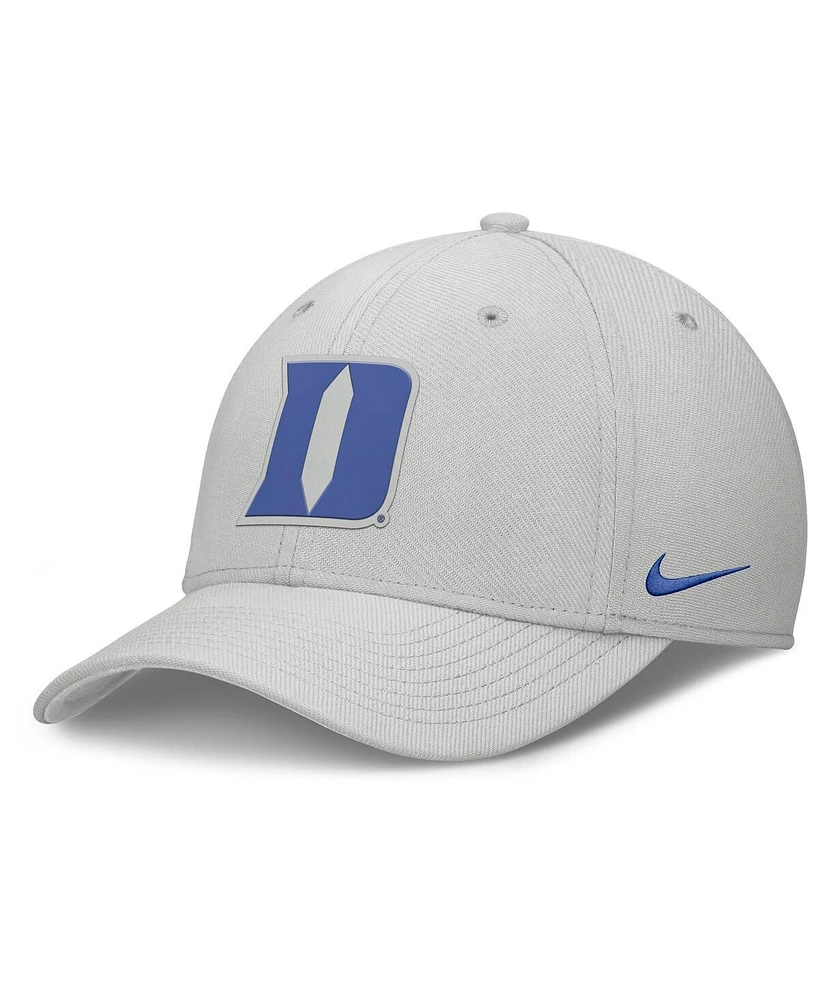 Nike Men's Gray Duke Blue Devils Rise Practice Performance Adjustable Hat