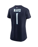 Nike Women's Cam Ward Navy Tennessee Titans 2025 Nfl Draft First Round Pick Name Number T-Shirt