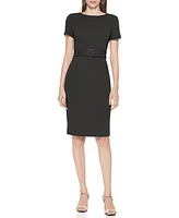 Calvin Klein Women's Short-Sleeve Scuba Sheath Dress