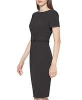 Calvin Klein Women's Short-Sleeve Scuba Sheath Dress