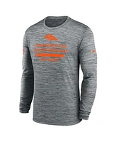 Nike Men's Gray Denver Broncos Sideline Velocity Performance Long Sleeve T-Shirt