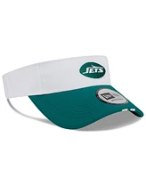 New Era Men's White/Green New York Jets 2025 Nfl Training Camp Adjustable Visor Hat