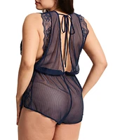 Adore Me Plus Juli Romper Lingerie