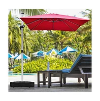 260 lbs Offset Patio Umbrella Base with Wheels Sand Water Filled