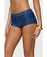 Edikted Women's Agnes Denim Printed Boyshort Bikini Bottom