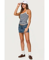 Edikted Women's Bailee Striped Ribbed Tank Top