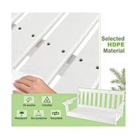 Mondawe 54 Inch Hdpe Patio Porch Swing with Cup Holder