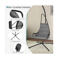 Mondawe Hanging Chair Hammock with Stand and Extra Large Padded Seat