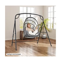 Outdoor Metal Swing Stand with 4 Support Bars and 2 Hanging Ways