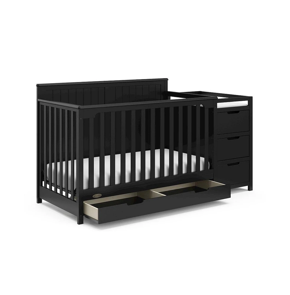 Graco Hadley 5-in-1 Convertible Crib and Changer with Drawer (Black)
