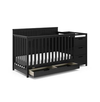 Graco Hadley 5-in-1 Convertible Crib and Changer with Drawer (Black)