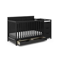 Graco Hadley 5-in-1 Convertible Crib and Changer with Drawer (Black)