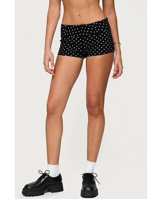Edikted Women's Twyla Polka Dot Stretch Shorts