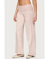 Edikted Women's Lilah Striped Fold Over Pants