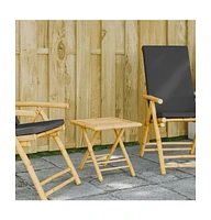 vidaXL Folding Patio Table 17.7"x17.7"x17.7" Bamboo
