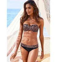 Lascana Women's Leopard Cheetah Print Fold Over Bikini Swimsuit Bottom