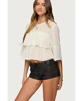 Edikted Women's Missey Ruffled Chiffon Top