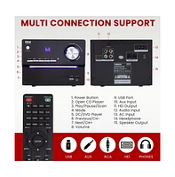 Pyle 3-Piece Wireless Bt Streaming Stereo System with MP3, Usb, Fm Radio, Bass Reflex Speaker, and Remote Control (Black)