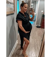Pinkblush Maternity Black Button Down Midi Dress
