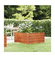 vidaXL Garden Raised Bed Rusty 39.4"x39.4"x17.7" Corten Steel