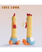Nocciola 2 in 1 Chicken Lives Twice Dog Toy, Cute Stuffed Toys with Large Durable Rubber Squeaky Core
