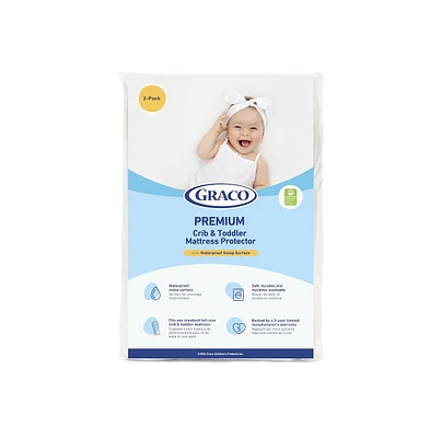 Graco Premium Waterproof Crib and Toddler Mattress Protector