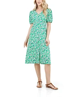 Fever Women's V-Neck Empire Waist Midi Dress