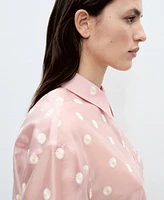 Mango Women's Floral-Embroidered Lyocell Shirt