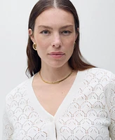 Mango Women's Openwork Detail Knit Cardigan