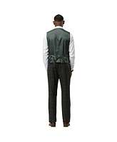 Stacy Adams Men's Glen Plaid Hybrid-Fit 3pc Notch Lapel Suit Set, Jacket Vest and Pants