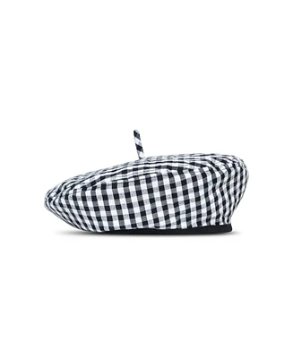Simone Gingham Beret Hat In