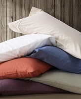 Eddie Bauer Solid Brushed 180-Thread Count Cotton Percale -Pc. Sheet Set