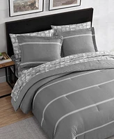 Eddie Bauer Chevron And Stripes Microfiber Reversible -Pc. Comforter Set