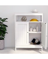 Casainc Bathroom Storage Cabinet with Double Shutter Doors in White, Elegant & Functional