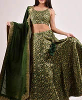 Raas Women's Rich Green Banarasi Lehenga Choli