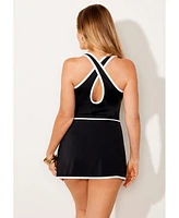 Swimsuits for All Women's Two-Piece Convertible Maillot Swimdress
